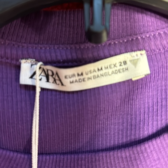 NWT Zara purple ribbed bodycon long dress size medium - Picture 4 of 5